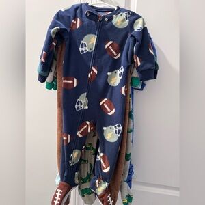 Carter’s SIX Fleece onesie jammies - BOYS 18 months + Wippette coat